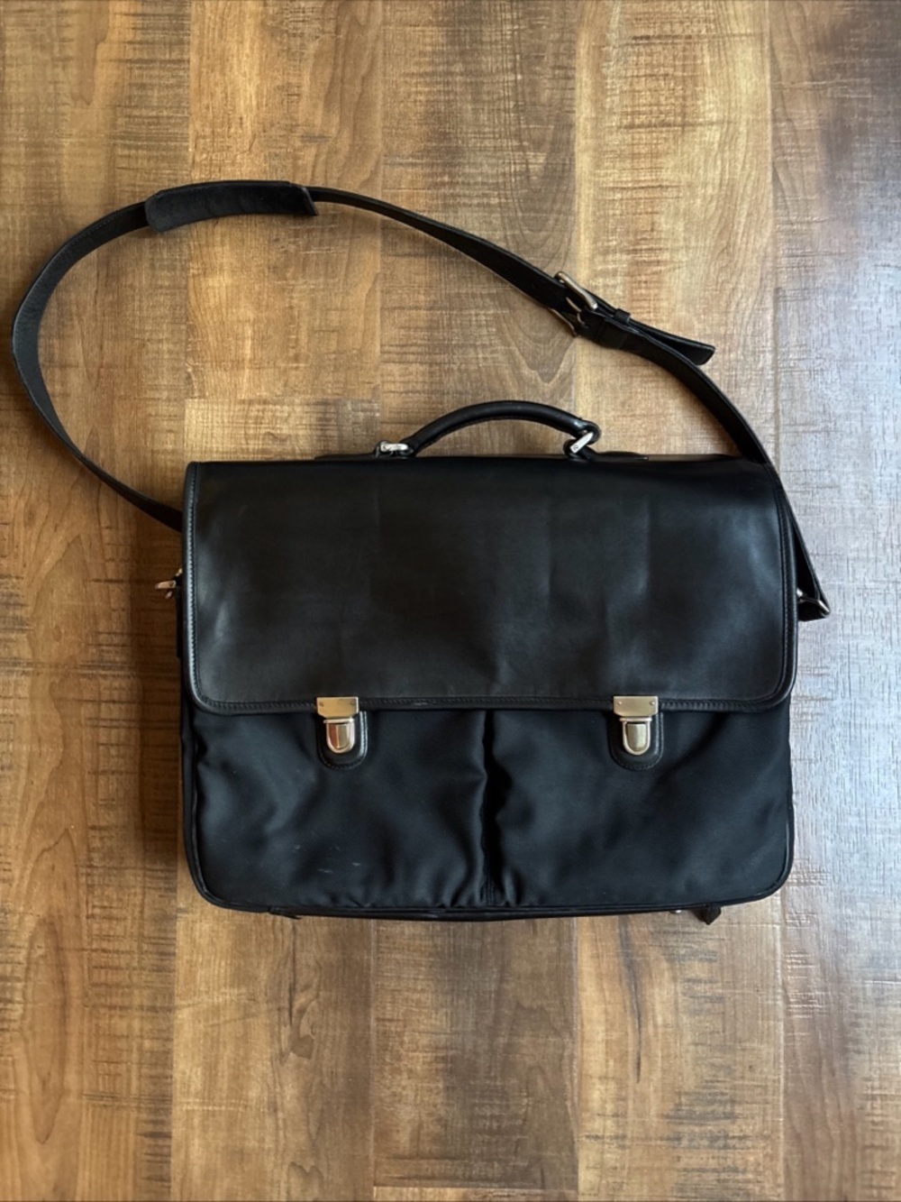 COACH Vintage Men's Classic Leather & Nylon Briefcase/ Messenger Bag #5113